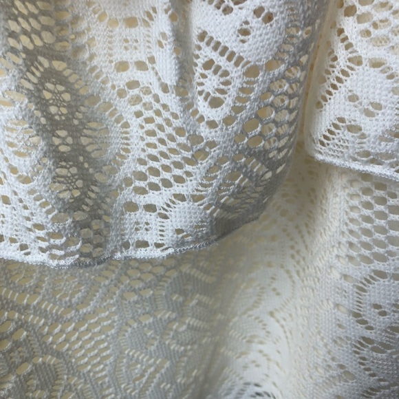 Beautees Girls Ivory milk  lace tank size 10 NWT neutral pastel spring‎ coquette - Picture 2 of 6